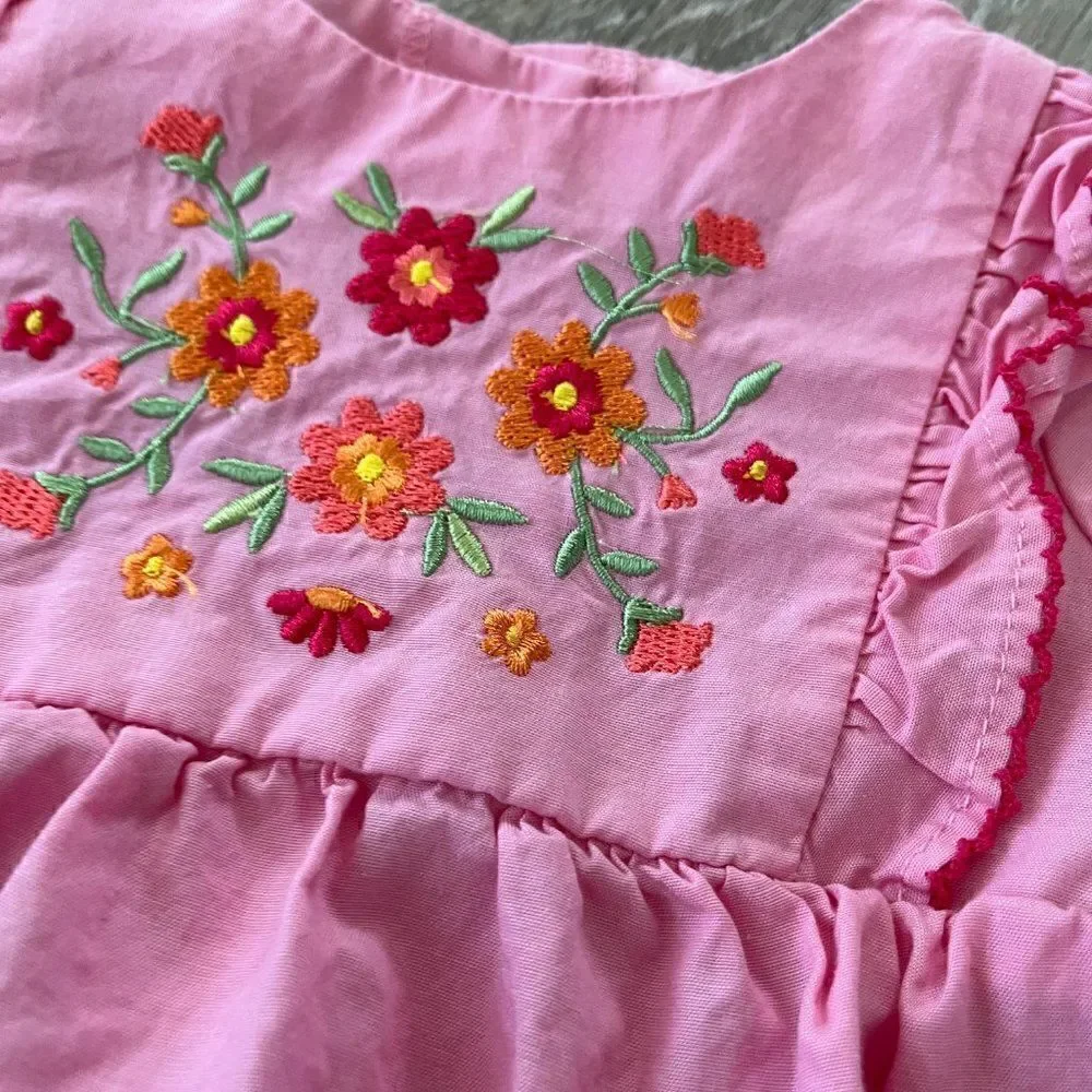 Goodlad baby girl embroidered floral romper 0-3 months